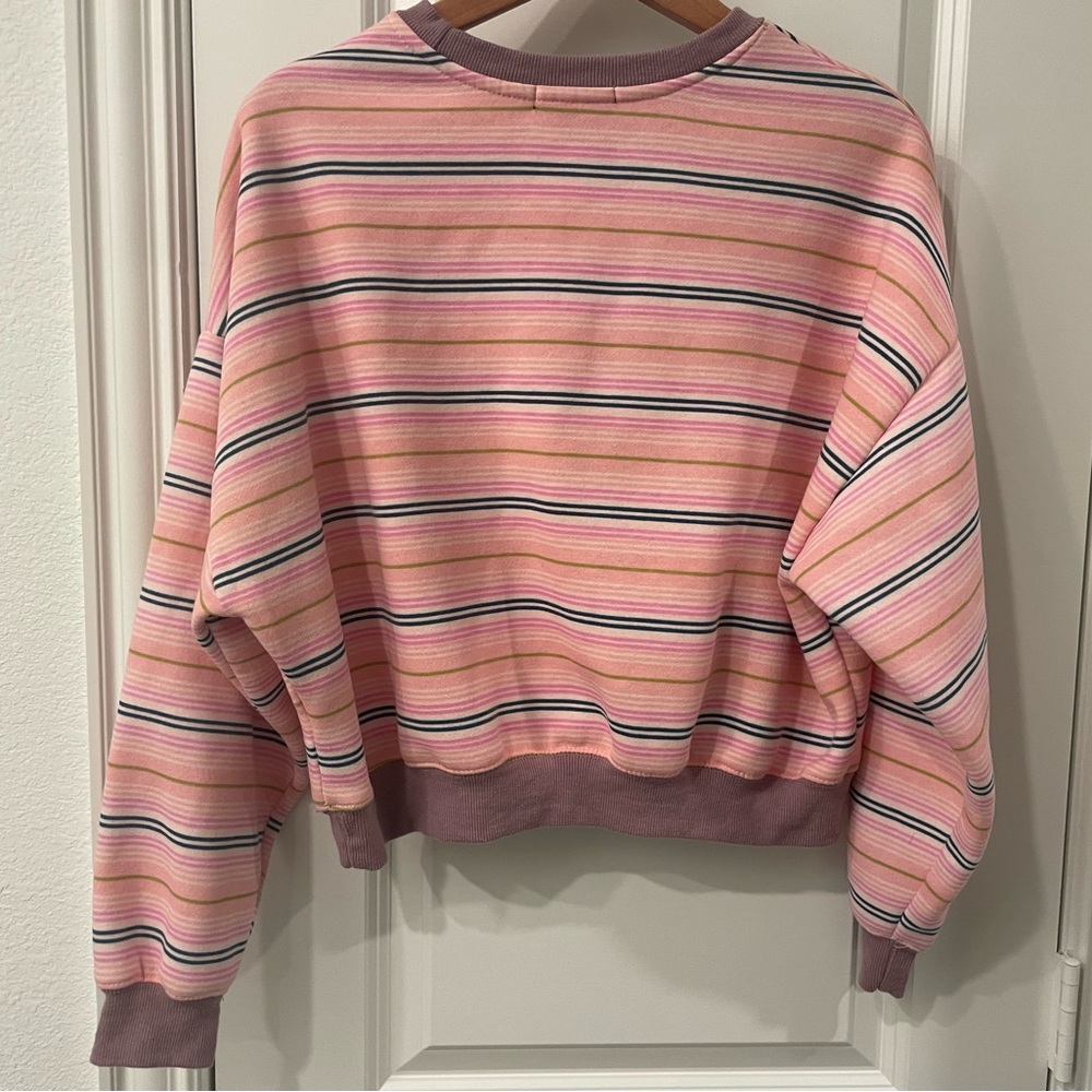 Like New Cropped Striped Forever 21 Sweatshirt
